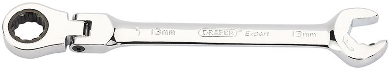 Expert 13mm Draper Expert Hi-Torq® Metric Flexible Head Double Ratcheting Combination Spann - 06858 