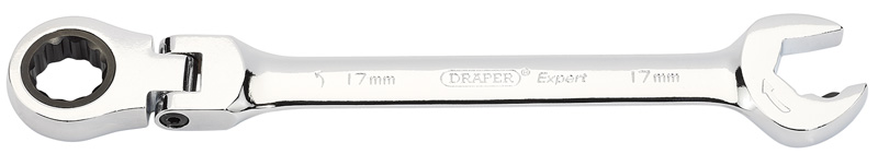 Expert 17mm Draper Expert Hi-Torq® Metric Flexible Head Double Ratcheting Combination Spann - 06862 