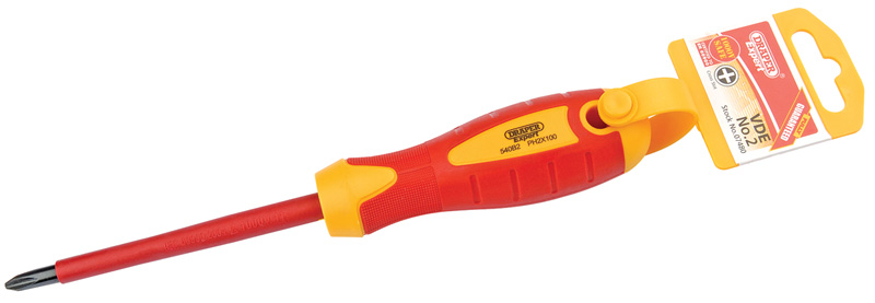 Expert No. 2 X 100mm Fully Insulated Cross Slot Screwdriver. (Display Packed) - 07480 