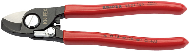 Expert 165mm Knipex Copper Or Aluminium Only Cable Shear With Sprung Handles - 09447 