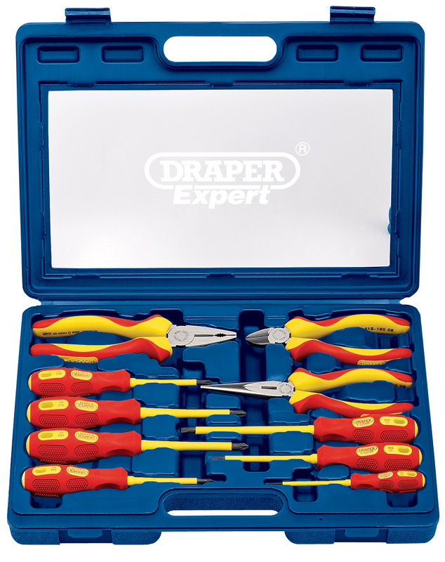 Expert 10 Piece Slimline VDE Approved Fully Insulated Screwdriver And Pliers Set - 09914 
