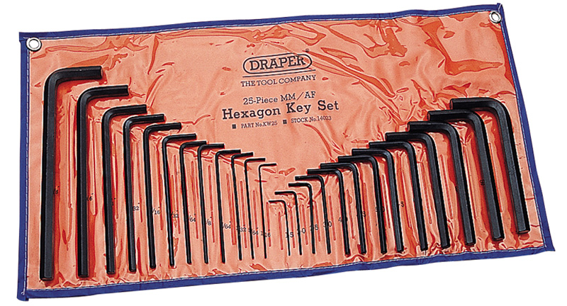 25 Piece Metric/Imperial Hexagon Combined Key Set - 14023 