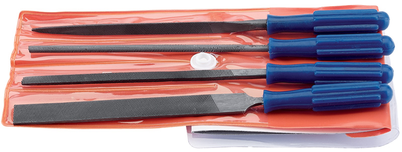 4 Piece 100mm Warding File Set With Handles - 14184 