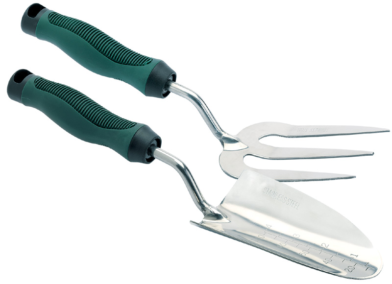 Expert Stainless Steel Heavy Duty Soft Grip Fork And Trowel Set - 14406 