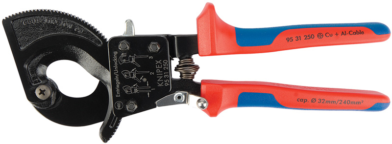 Expert 250mm Knipex Ratchet Action Cable Cutter - 18555 