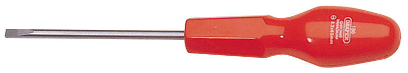 3.2mm X 63mm Plain Slot Flared Tip Cabinet Pattern Screwdriver (Sold Loose) - 19498 