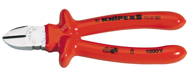 Expert Knipex180mm Fully Insulated S Range Diagonal Side Cutter - 21455 