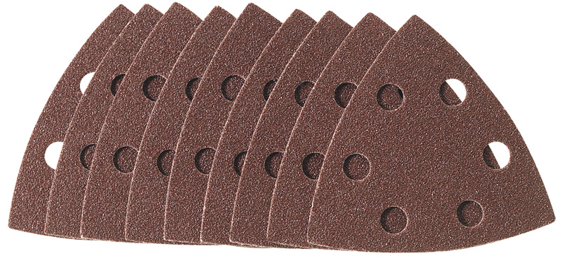 Ten 90 X 90 X 90mm Assorted Grit Hook And Loop Tri Base Sheets - 23063 