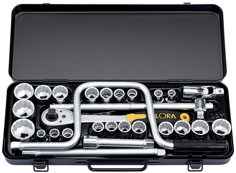 28 Piece 1/2" Square Drive Elora Metric And Imperial Socket Set - 24046 