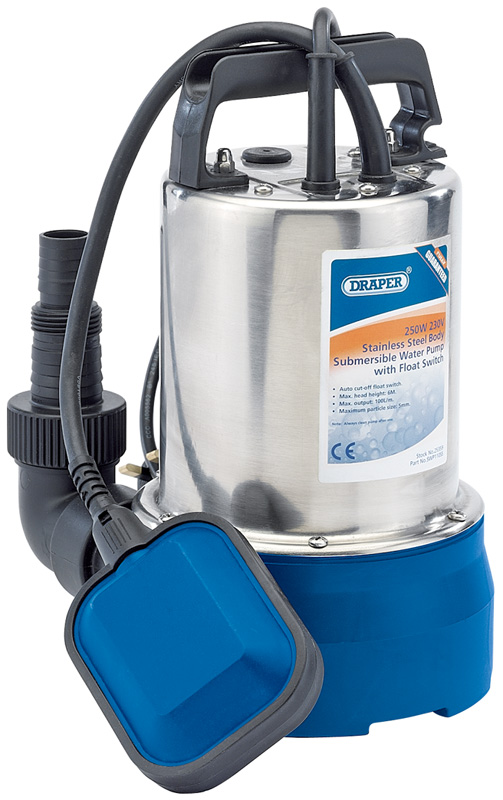 100l/min (max.) 250W Stainless Steel Submersible Water Pump With Float Switch - 25359 