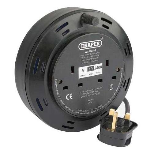 5m 230V AC Twin Socket Cable Reel - 26243 
