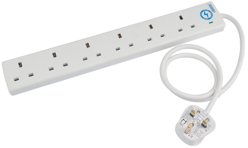 6 Way 0.75 Metre Surge Protected Extension Lead - 26534 