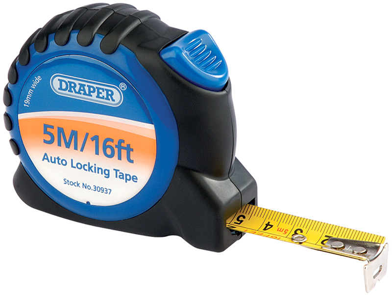 5m/16ft Soft Grip Auto Lock Measuring Tape - 30937 