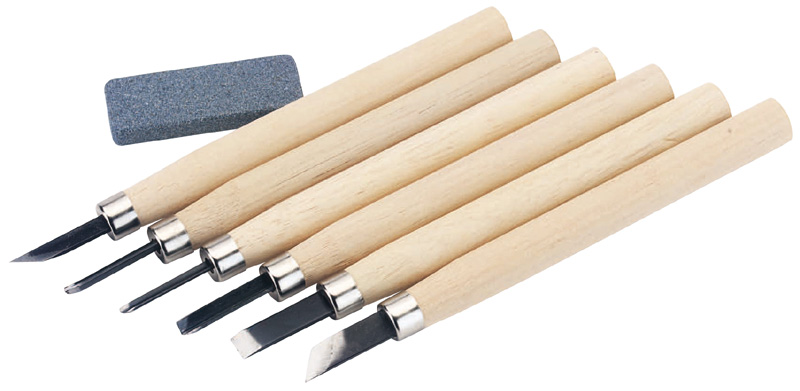 7 Piece Wood Carving Set With Sharpening Stone - 31777 