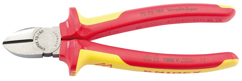 Expert Knipex 180mm Fully Insulated Diagonal Side Cutters - 32021 