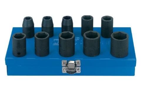 Expert 10 Piece 1/2" Square Drive Hi-Torq® Metric Impact Socket Set In A Metal Case - 33668 