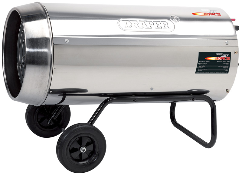 136,000 BTU (40kw) 230V Stainless Steel Propane Mix Space Heater With Wheels - 39041 