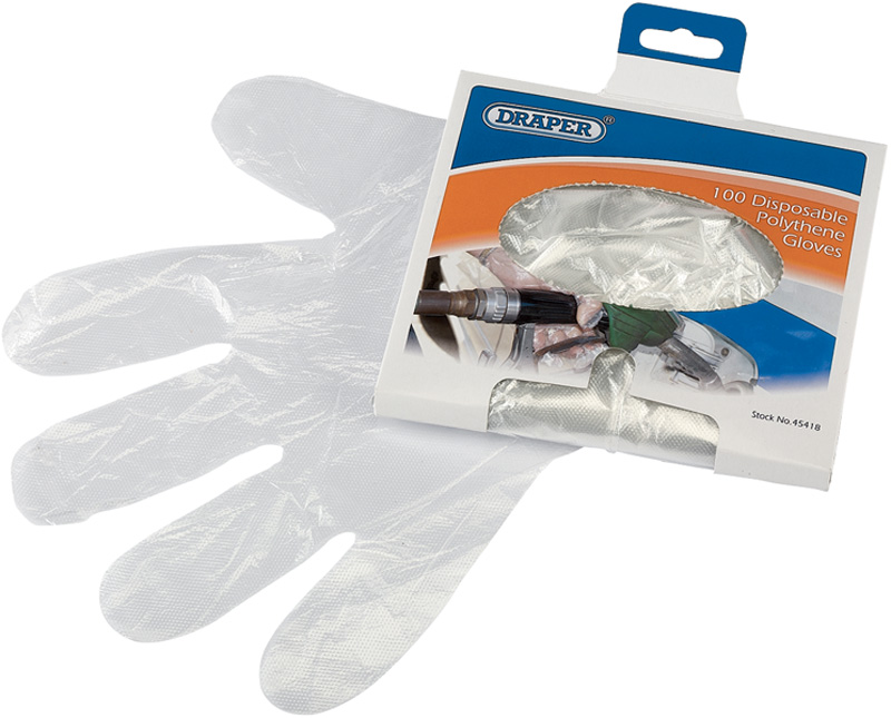 Pack Of 100 Disposable Polythene Gloves - 45418 - SOLD-OUT!! 