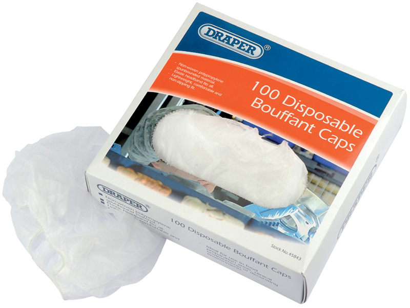 Box Of 100 Disposable Bouffant Caps - 45843 