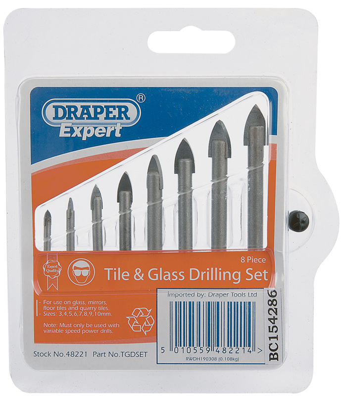 Expert 8 Piece Tile And Glass Drilling Set - 48221 