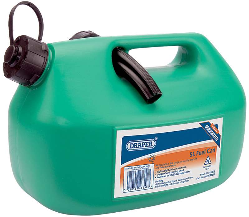 5L Plastic Fuel Can - Green - 48358 