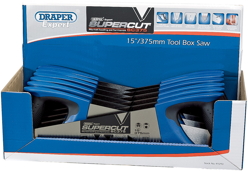 Expert Supercut® 375mm/15" Soft Grip Hardpoint Tool Box Handsaw - 7TPI/8PPI - 49293 