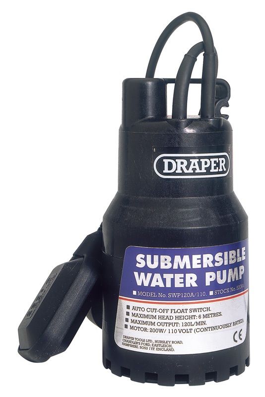 120l/min 200W 110V Submersible Water Pump With 6m Lift And Float Switch - 52064 