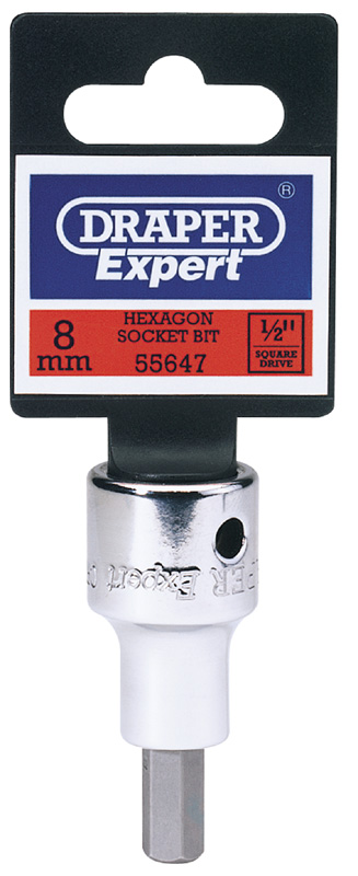 Expert 8 X 55mm 1/2" Square Drive Hexagonal Socket Bit - 55647 