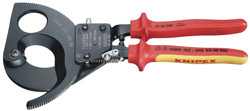 Expert Knipex 250mm VDE Heavy Duty Cable Cutter - 57677 