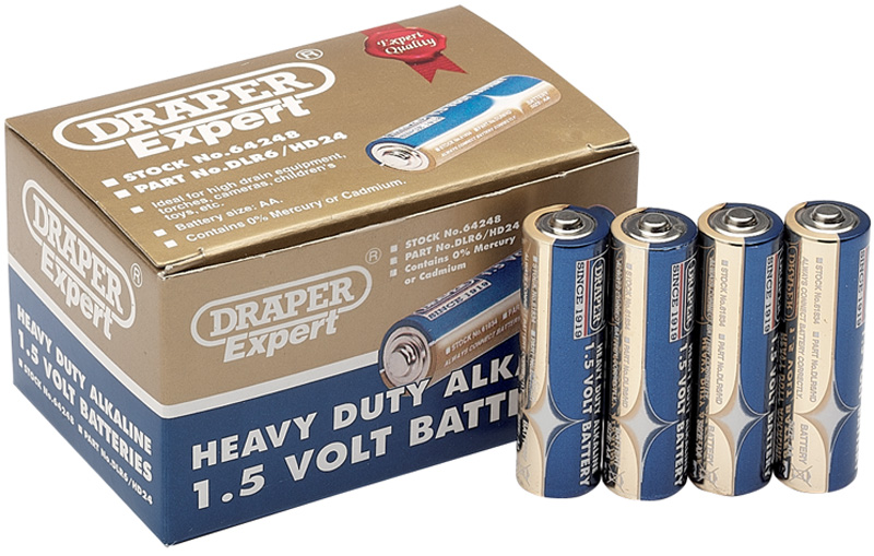 Trade Pack Of 24 AA-Size Heavy Duty Alkaline Batteries - 64248 