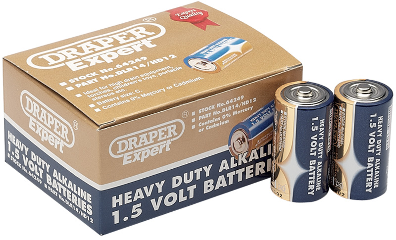 Trade Pack Of 12 C-Size Heavy Duty Alkaline Batteries - 64249 