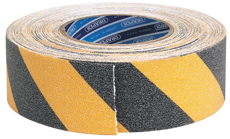 18m X 50mm Black And Yellow Heavy Duty Safety Grip Tape Roll - 65440 