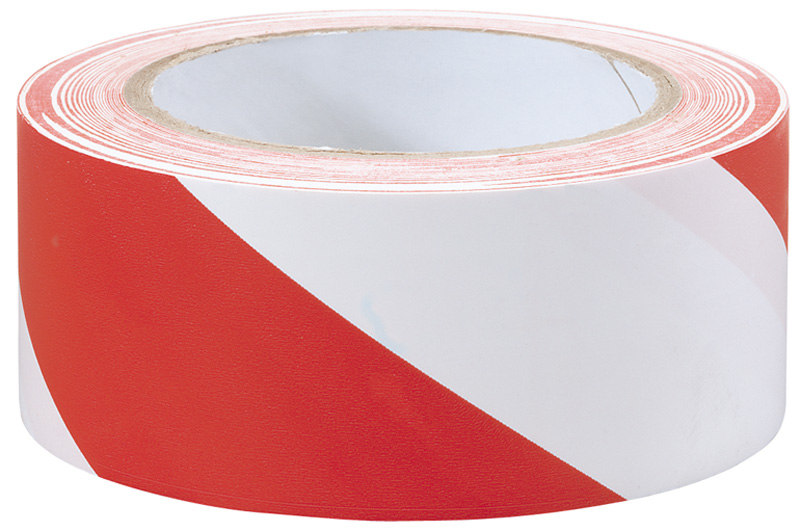 33m X 50mm Red And White Hazard Tape Roll - 69010 