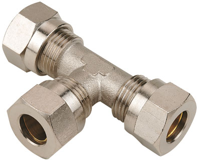 12mm OD EQUAL TEE CONNECTOR PLATED - 2018-6003