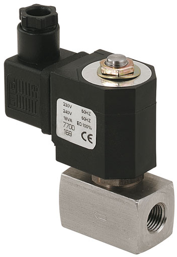 2/2, NORMALLY CLOSED, 1/8",24DC, STAINLESS STEEL VALVE - FSS-18-24
