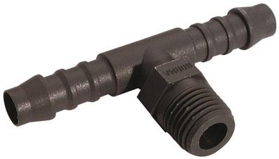 08mm ID HOSETAIL x 1/4" BSPT MALE TEE - NOR-TES8R14