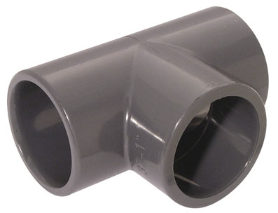 4" ID SOLVENT EQUAL 90 TEE ABS LGREY - TE43-4-ABS