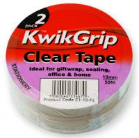 KG LABELLED TWIN PACK STATIONARY TAPE 19MM - KGC1-19-P2