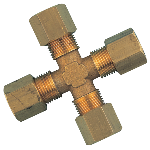 12mm OD Equal Brass Cross - 13510-12 