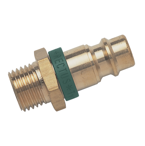 1/4" BSPP Male Plug Brass Keyed Green - 25SFAW13MXX0 