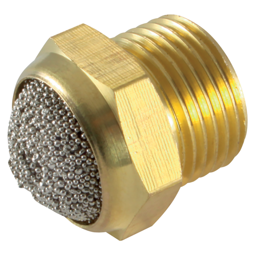 M5 Metal Male Domed Silencer Brass - 7020-M5 