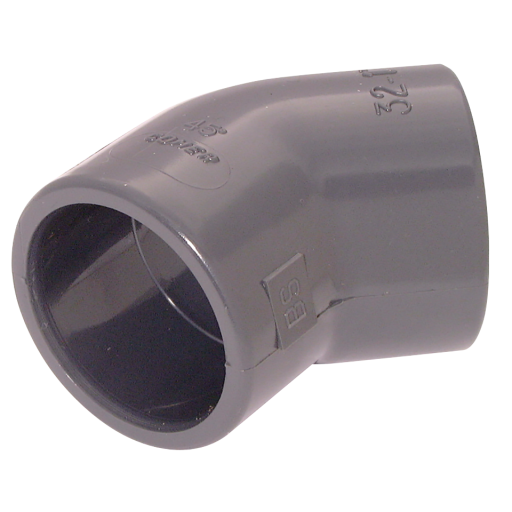 1" ID Solvent Elbow 45 ABS Light Grey - EY53-1-ABS 