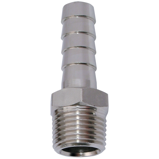 1.1/2" BSPT Male X 1.1/2" ID Hose Brass Nickel Plated - GT48/38KNP 