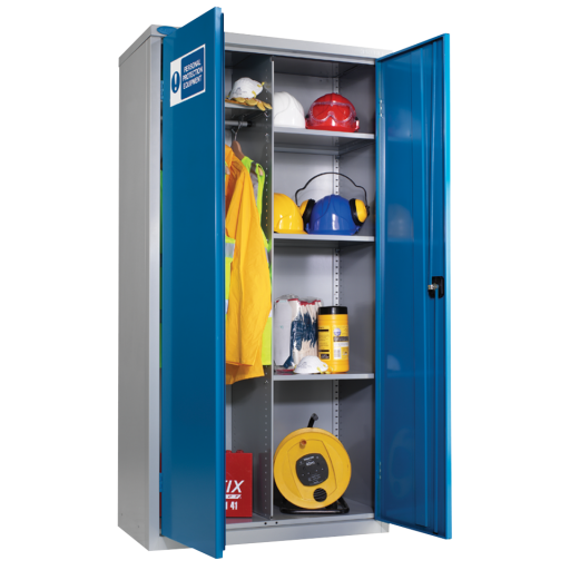 Personal Protection Equipment Cabinet 3 Adjustable Shelves & Rail 1780x915x460mm - PPE-I 