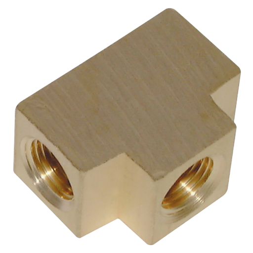 1/4" BSPT Brass Female Tee Block Equal - UP10-14 