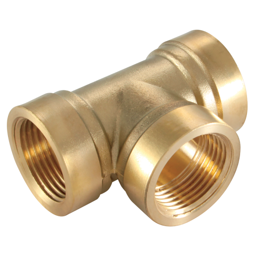 1" BSPT Brass Female Tee Equal - UP8-1 