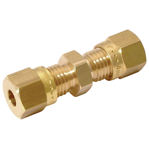 12mm OD Equal Brass Coupling - WADE-MC112 