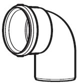 Glow-Worm White Plume Management 90 Deg Elbow - A2044700