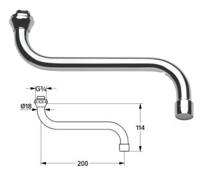 Grohe - Swivel Spout 110x200mm Flow Straight - 13008000 - 13008