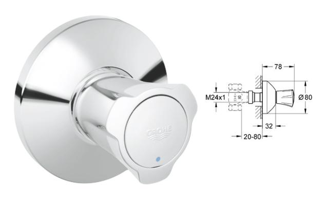 Grohe - Costa L - Concealed Stop-Valve Exposed Part - Cold - 19808001 - 19808 001 